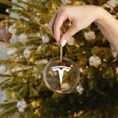 Glass Ornament ft. Tesla Logo