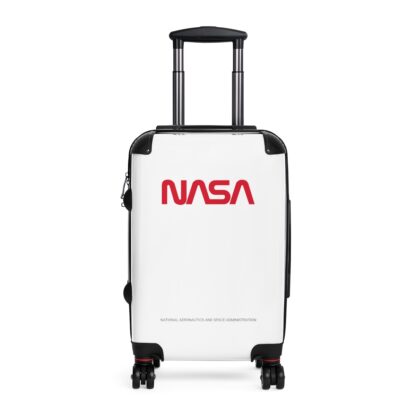 White NASA Luggage Wheeled Suitcase