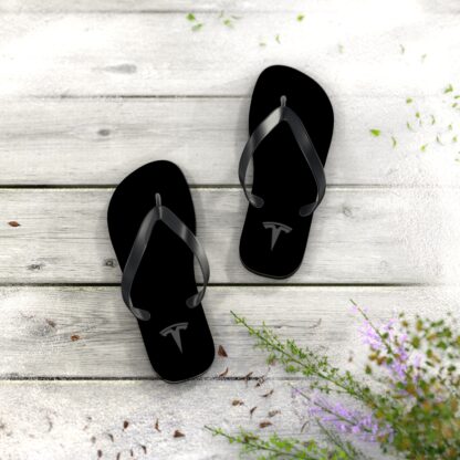 Black Tesla Flip Flops