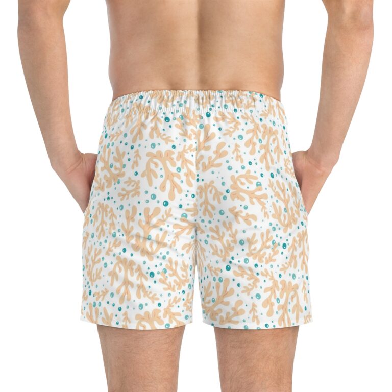 Coral Pattern Swim Trunks