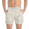Coral Pattern Swim Trunks