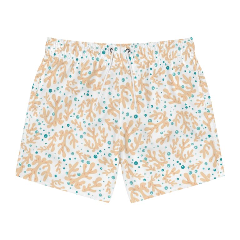 Coral Pattern Swim Trunks