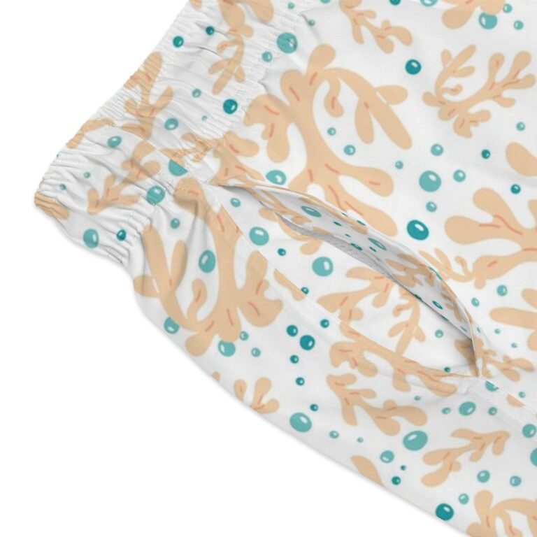 Coral Pattern Swim Trunks