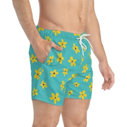 Retro Flowers Swim Trunks