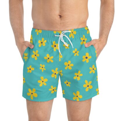 Retro Flowers Swim Trunks