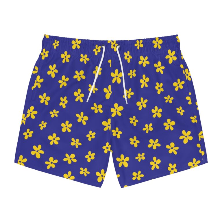 Retro Flowers Swim Trunks