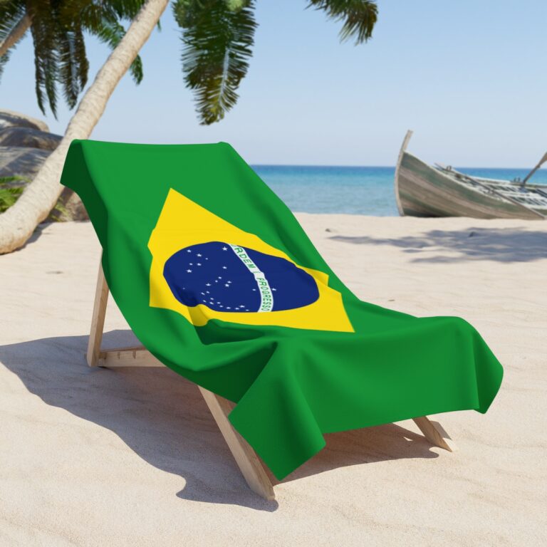 Flag of Brazil Towel for Bath & Beach