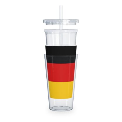 Germany's Flag Plastic Tumbler with Straw