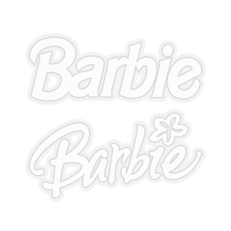 Sticker Kit of Barbie Logo - White