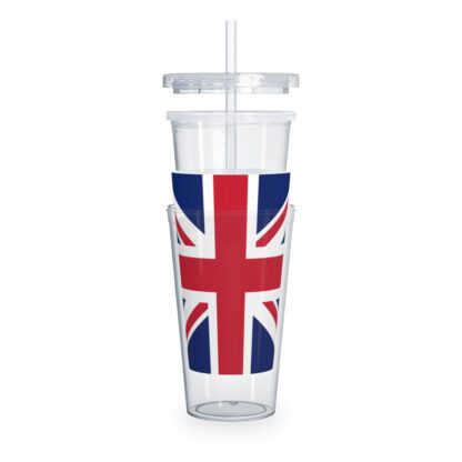 UK Flag Plastic Tumbler with Straw