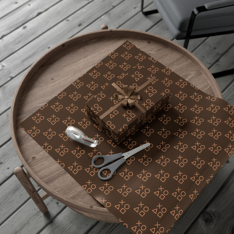 Gift Wrap Papers for Video Games - PlayStation Pine Brown