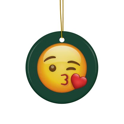 Ceramic Ornament of Blowing a Kiss Emoji