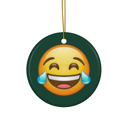 Ceramic Ornament of Face with Tears of Joy Emoji