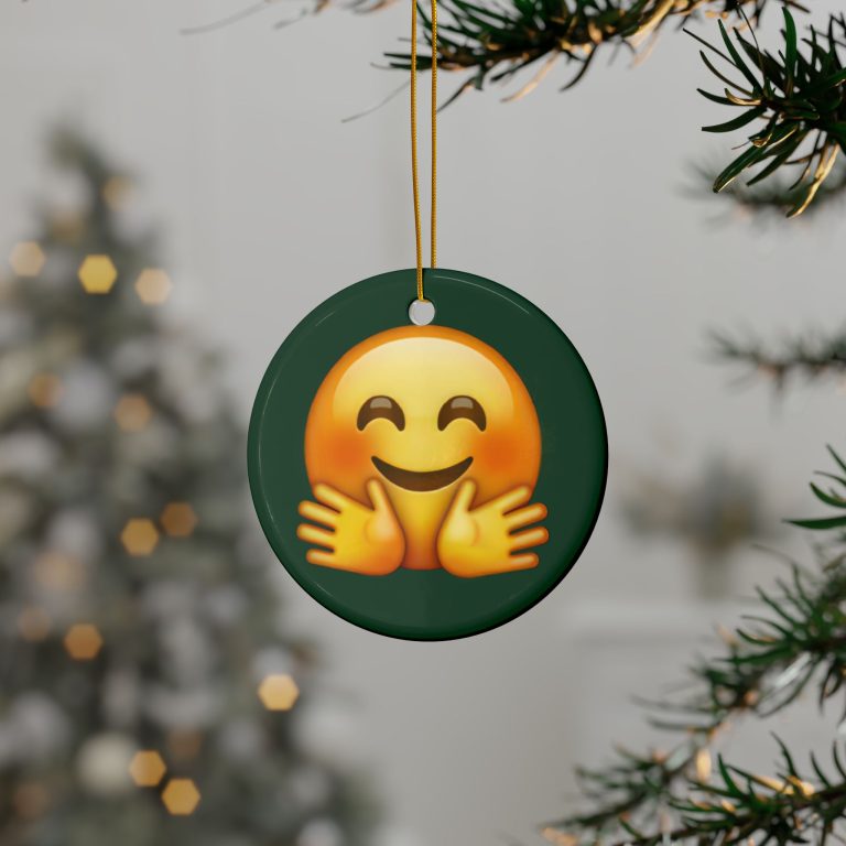 Ceramic Ornament of Hugging Face Emoji