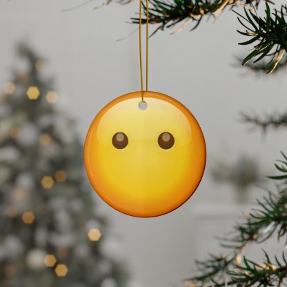 Ceramic Ornament of Mouthless Face Emoji