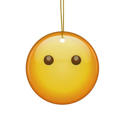 Ceramic Ornament of Mouthless Face Emoji