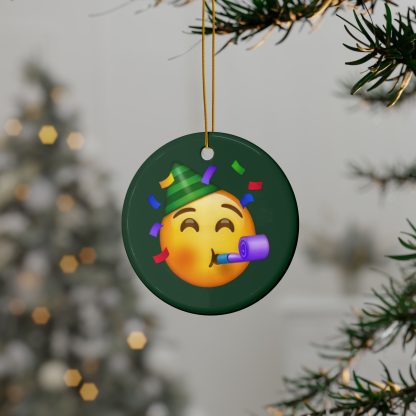 Ceramic Ornament of Partying Face Emoji