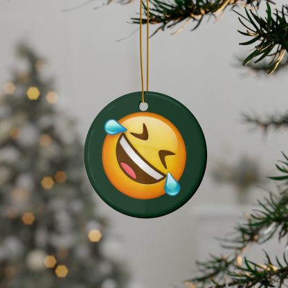 Ceramic Ornament of Rolling on the Floor Laughing Emoji