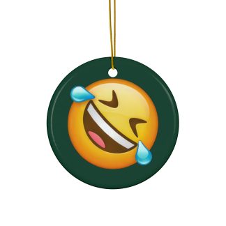 Ceramic Ornament of Rolling on the Floor Laughing Emoji