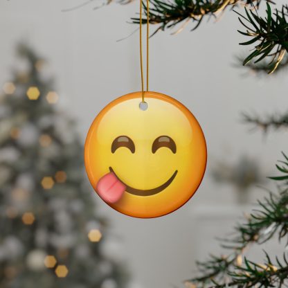 Ceramic Ornament of Savoring Food Emoji