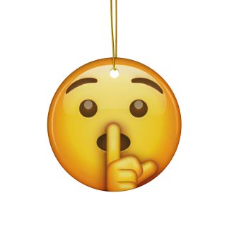 Ceramic Ornament of Shushing Face Emoji