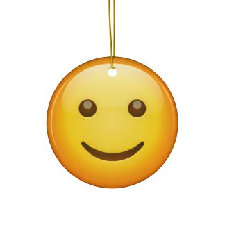 Ceramic Ornament of Slightly Smiling Face Emoji