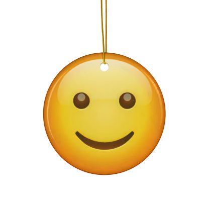 Ceramic Ornament of Slightly Smiling Face Emoji