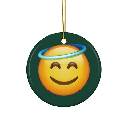 Ceramic Ornament of Smiling Face with Halo Emoji