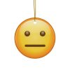 Ceramic Ornament of Straight Mouth Neutral Face Emoji