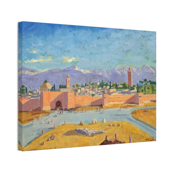 Canvas Print of Winston Churchill's painting of Marrakech (1943)