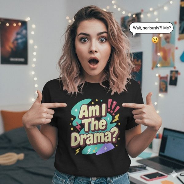 Am I The Drama? Unisex Ultra Cotton Tee - Fun Casual Shirt, Gift for Friends, Drama Lovers, Humor Apparel, Everyday Wear, Quirky T-Shirt