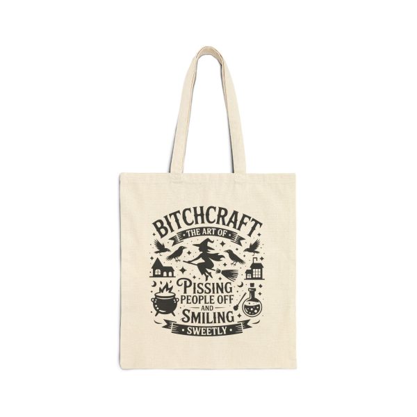 Bitchcraft Cotton Canvas Tote Bag | Witchy Tote for Shopping, Gifts, Halloween, Eco-Friendly Bag, Black Magic