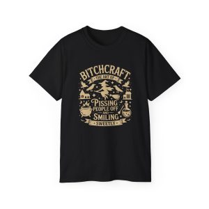 Bitchcraft Unisex Ultra Cotton Tee, Funny Quote Shirt, Gift for Witches, Halloween Apparel, Trendy Graphic Tee