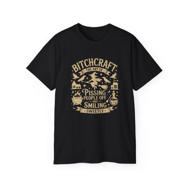 Bitchcraft Unisex Ultra Cotton Tee, Funny Quote Shirt, Gift for Witches, Halloween Apparel, Trendy Graphic Tee