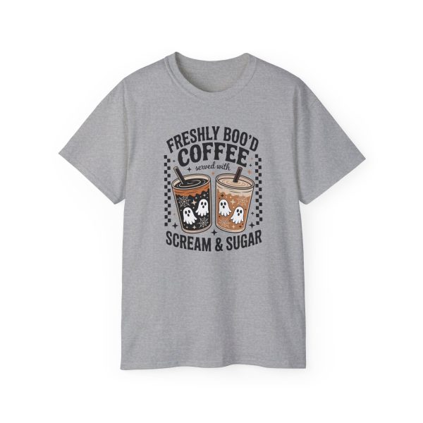 Boo'd Coffee Unisex Tee, Funny Quote Shirt, Gift for Coffee, Halloween Apparel, Trendy Graphic Tee