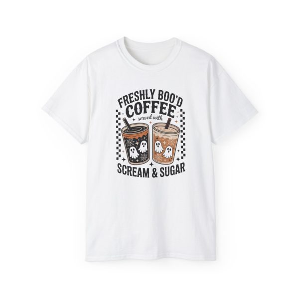 Boo'd Coffee Unisex Tee, Funny Quote Shirt, Gift for Coffee, Halloween Apparel, Trendy Graphic Tee