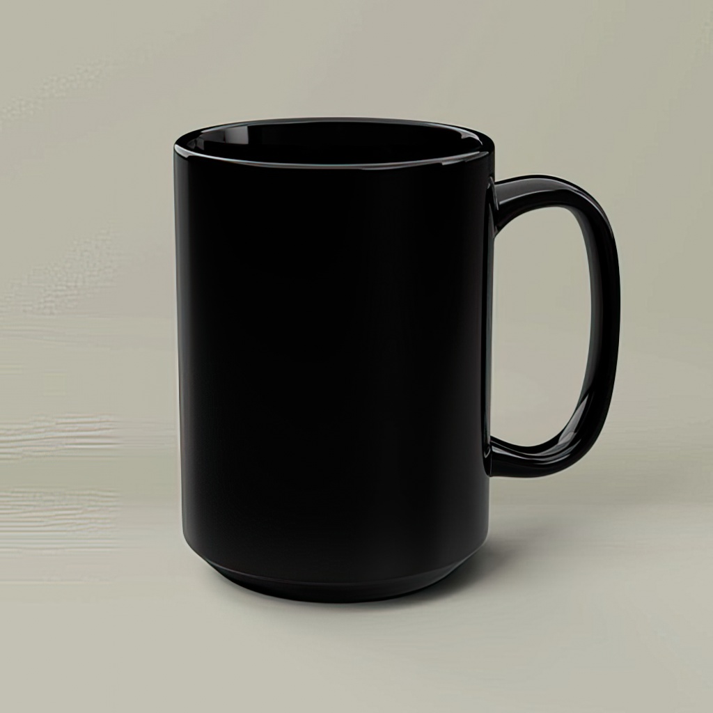 Black ceramic mug 15oz