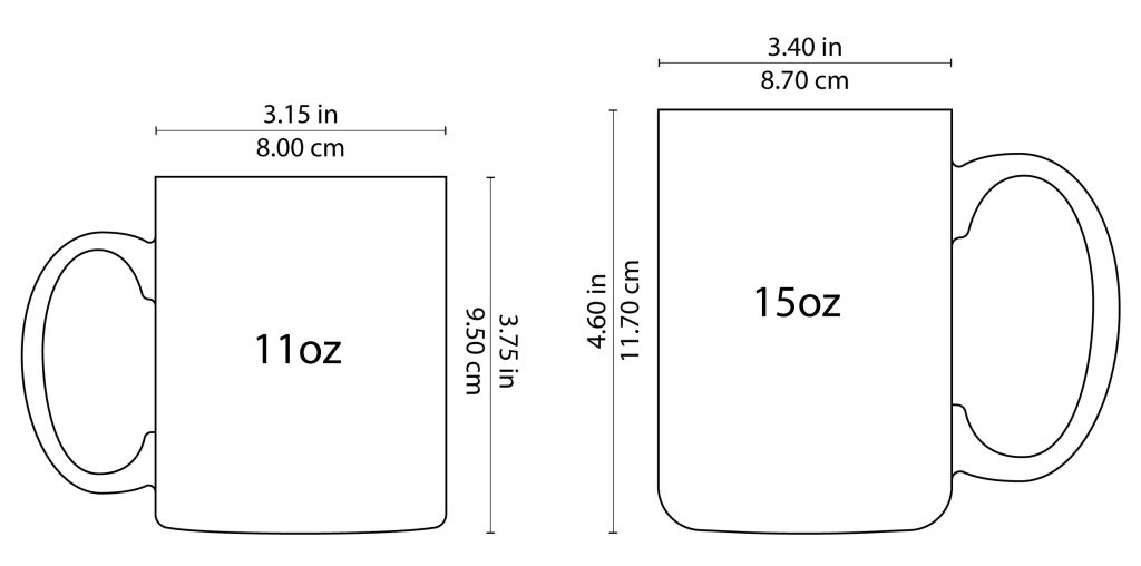 Ceramic mugs size-chart