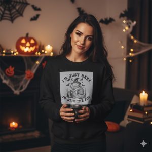 Cozy Witchy Gildan Sweatshirt with Stir the Pot Graphic, Fall Fashion, Halloween Apparel