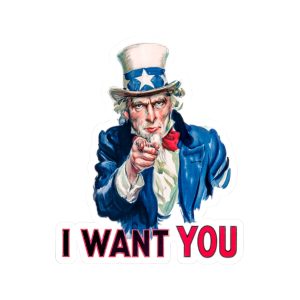 Die-Cut Sticker of I Want You Poster Art
