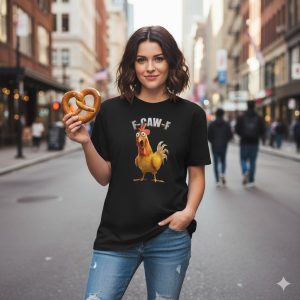 Funny Chicken F-CAW-F T-Shirt, Animation Lovers, Humorous Apparel, Fun Gift Idea