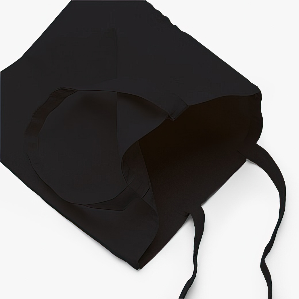 Black canvas tote bag