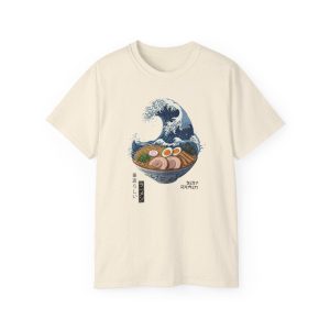 Great Wave Ramen T-Shirt, Japanese Vibes, Gift for Sushi Lovers, Unisex Crewneck