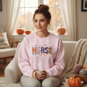 Halloween Nurse Sweatshirt, Cozy Gift for Nurses, Medical Professional Apparel, Halloween Sweater