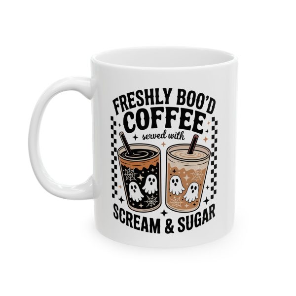 Halloween Trendy Mug, Boo'd Coffee with Scream, Funny Quote, Gift for Coffee Lover