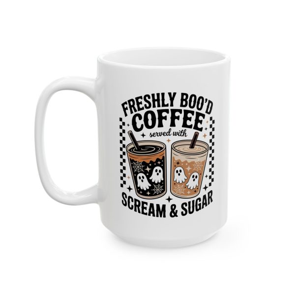 Halloween Trendy Mug, Boo'd Coffee with Scream, Funny Quote, Gift for Coffee Lover