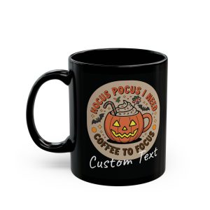 Hocus Pocus Halloween Coffee Mug, Spooky Drinkware, Custom Text or Name Personalized Gift