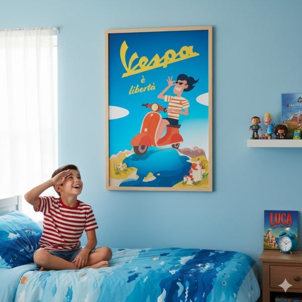 Print of "Vespa È Libertà" Poster Ad from "Luca"
