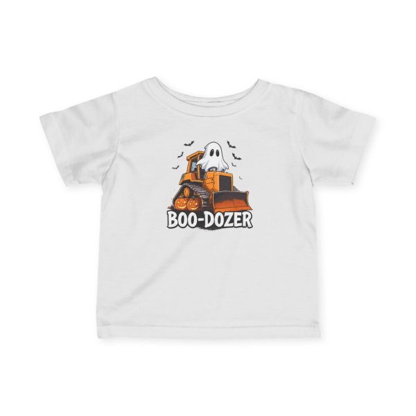 Rabbit Skins Boo-Dozer Infant Tee | Cute Halloween Baby Shirt, Ghost Bulldozer T-Shirt, Toddler Costume Top, Baby Halloween Outfit