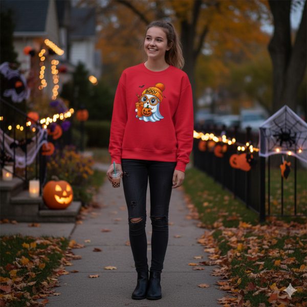Teen & Kids Sweatshirt of Boo Jee Girly Ghost, Eyeglasses and Beanie, Special Halloween Gift